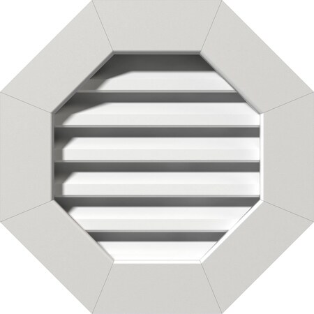 Ekena Millwork Octagonal Gable Vent Functional, PVC Gable Vent w/ 1" x 4" Flat Trim Frame, 18"W x 18"H GVPOC18X1801FUN